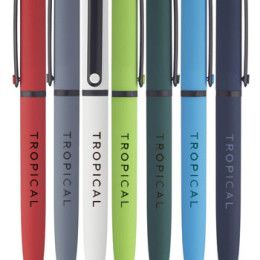 Solid Rubber Coated Plastic Ballpoint Pens