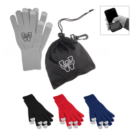 Custom Touch Screen Gloves In RPET Pouch - All Colors 