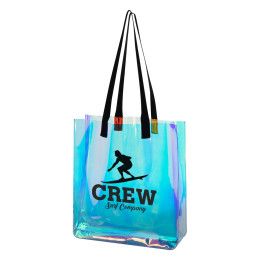 Custom Hologram Tote Bag - Clear with Black
