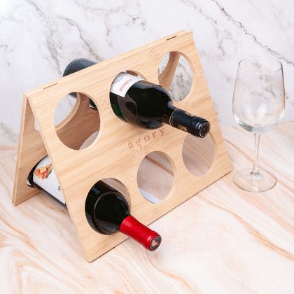 Custom Bamboo Wine Rack - Natural Lifestyle View 