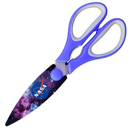 Custom Printed Scissors with Magnetic Holders - Blue