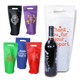 Custom Thrifty Single Bottle Wine Bag - All Colors 