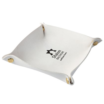 Custom Faux Leather Catchall Tray - White Custom Faux Leather Catchall Tray - White