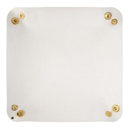 Custom Faux Leather Catchall Tray - White Front View Custom Faux Leather Catchall Tray - White Front View