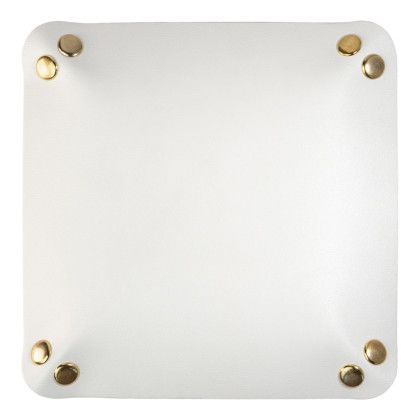 Custom Faux Leather Catchall Tray - White Back View Custom Faux Leather Catchall Tray - White Back View