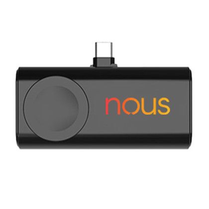 Custom 5,000 mAh Dual Plug Power Bank With Watch Charger - Black 