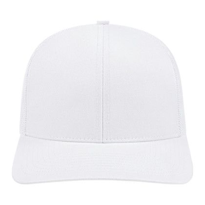 Custom Cap America Poly/Cotton Trucker Mesh Back Cap - White