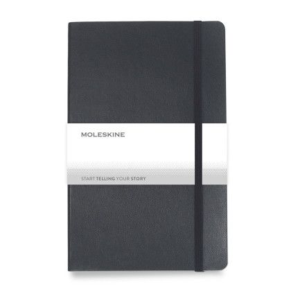 Custom Moleskine Soft Cover Ruled Large Notebook - Black Front View Custom Moleskine Soft Cover Ruled Large Notebook - Black Front View