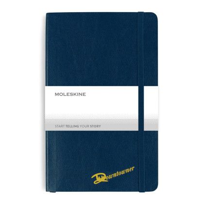 Custom Moleskine Soft Cover Ruled Large Notebook - Sapphire Blue Front View Custom Moleskine Soft Cover Ruled Large Notebook - Sapphire Blue Front View