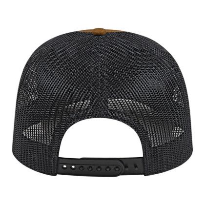 Custom Cap America Poly/Cotton Trucker Mesh Back Cap - Carmel with Black