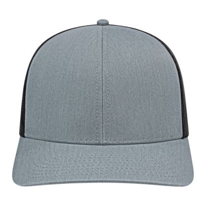 Custom Cap America Poly/Cotton Trucker Mesh Back Cap - Heather with Black