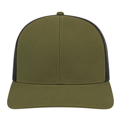 Custom Cap America Poly/Cotton Trucker Mesh Back Cap - Loden with Black