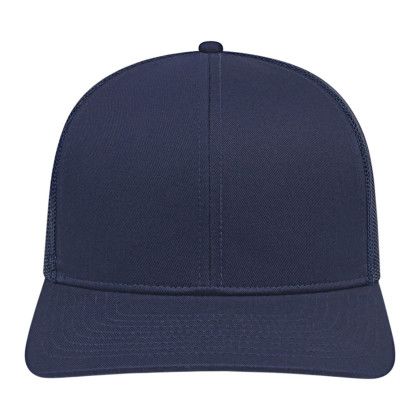 Custom Cap America Poly/Cotton Trucker Mesh Back Cap - Navy 
