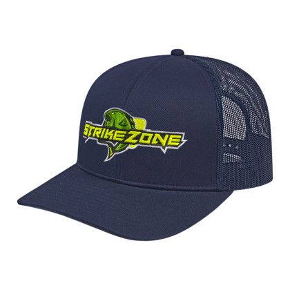 Custom Cap America Poly/Cotton Trucker Mesh Back Cap - Navy 