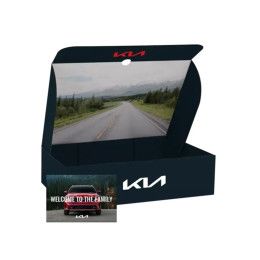 Custom 14" x 10" x 4" White Corrugate Gift Box - 4" x 6" Card - Full Color Label