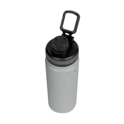 Custom Basecamp Mt Kenya 25 oz SS Water Bottle with Pop up Lid - Gray Top View Custom Basecamp Mt Kenya 25 oz SS Water Bottle with Pop up Lid - Gray Top View