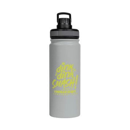 Custom Basecamp Mt Kenya 25 oz SS Water Bottle with Pop up Lid - Gray Custom Basecamp Mt Kenya 25 oz SS Water Bottle with Pop up Lid - Gray