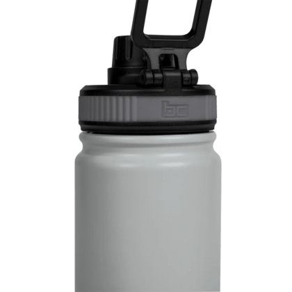 Custom Basecamp Mt Kenya 25 oz SS Water Bottle with Pop up Lid - Gray Cap View Custom Basecamp Mt Kenya 25 oz SS Water Bottle with Pop up Lid - Gray Cap View