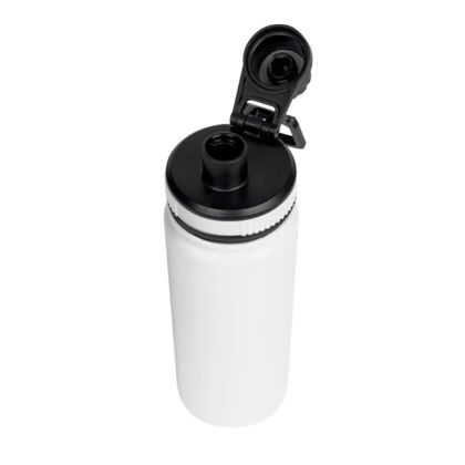 Custom Basecamp Mt Kenya 25 oz SS Water Bottle with Pop up Lid - White Open Cap View Custom Basecamp Mt Kenya 25 oz SS Water Bottle with Pop up Lid - White Open Cap View