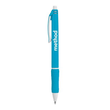 Custom Vortex Recycled Solid Color Barrel Pen - Caribbean Blue 