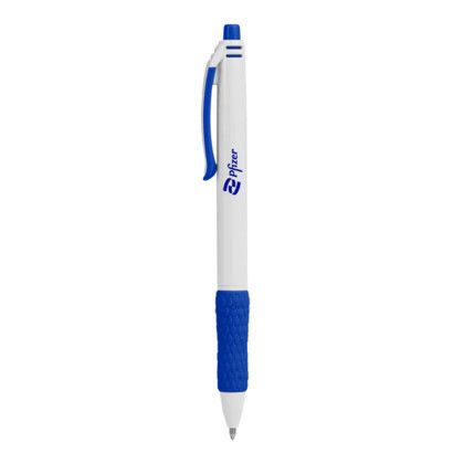 Custom Vortex Recycled White Barrel Pen - Royal Blue 
