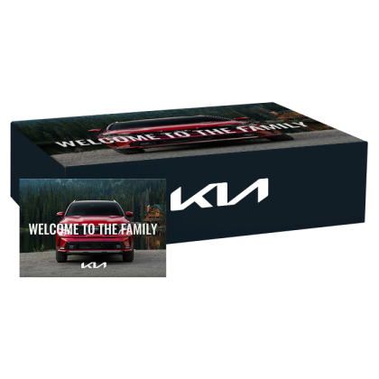 Custom 14" x 10" x 4" White Corrugate Gift Box - 4" x 6" Card - Full Color Outside