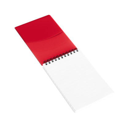 Custom Arch Recycled Cover Notebook with FSC Inner Pages - Gray With Red Open View 