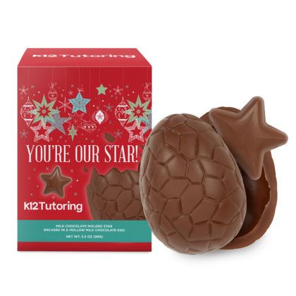 Custom Milk Chocolate Hollow Egg - Star 