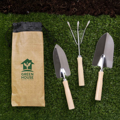 Custom Evergreen 3 Piece Garden Tool Set