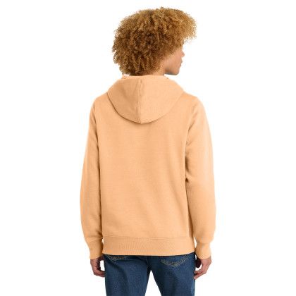 Custom District Perfect Weight Fleece Hoodie - Apricot Orange Back View Custom District Perfect Weight Fleece Hoodie - Apricot Orange Back View