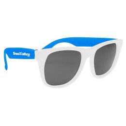 Custom Sunglasses White Frame / Color Arms - Blue Custom Sunglasses White Frame / Color Arms - Blue