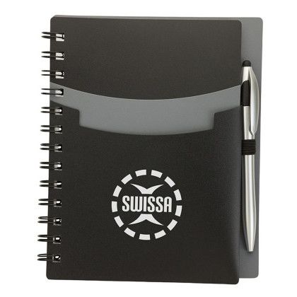 Custom Academy Junior Notebook & Stylus Pen - Black 
