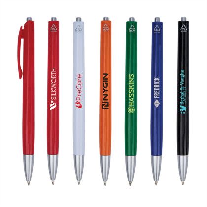 Custom Tara Recycled Plastic Ballpoint Pen - All Colors 
