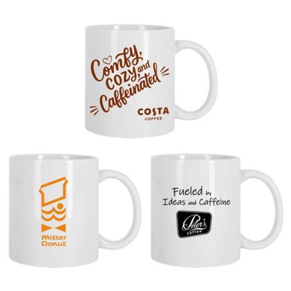 Custom Brookline 11 oz White C-Handle Mug Custom Brookline 11 oz White C-Handle Mug