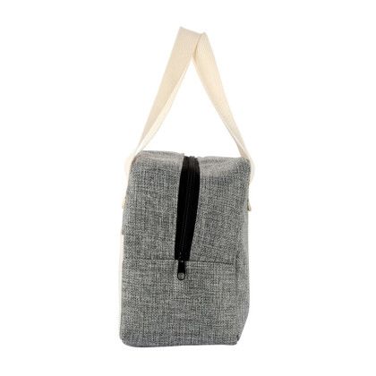 Custom Nika 6-Can Lunch Cooler - Gray Side View Custom Nika 6-Can Lunch Cooler - Gray Side View
