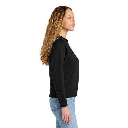 Custom District Women's V.I.T. Fleece Crew - Black Side View 