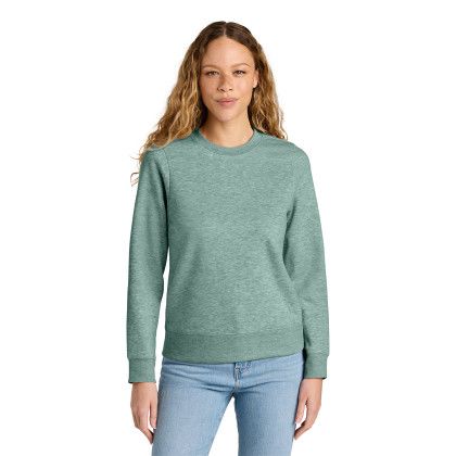 Custom District Women's V.I.T. Fleece Crew - Heathered Dusty Sage Green 