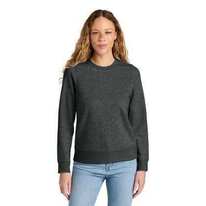 Custom District Women's V.I.T. Fleece Crew - Heathered Charcoal Gray 