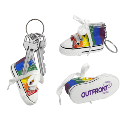 Custom Retro Rainbow Sneaker Key Chain Custom Retro Rainbow Sneaker Key Chain