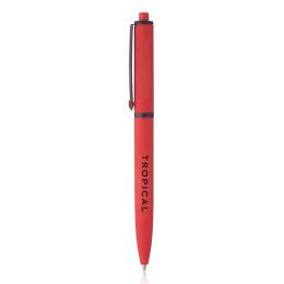 Solid Rubber Coated Plastic Ballpoint Pens - Red Solid Rubber Coated Plastic Ballpoint Pens - Red