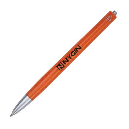 Custom Tara Recycled Plastic Ballpoint Pen - Orange 