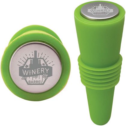 Custom Bonito Silicone Wine Stopper - Lime 