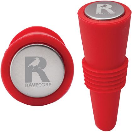 Custom Bonito Silicone Wine Stopper - Red