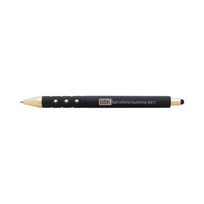 Custom Good Value Cali Gold Retractable Stylus rABS Pen - Black Custom Good Value Cali Gold Retractable Stylus rABS Pen - Black