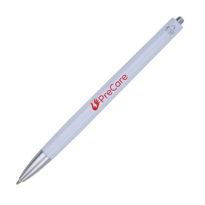 Custom Tara Recycled Plastic Ballpoint Pen - White 
