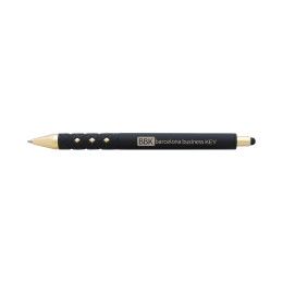 Custom Good Value Cali Gold Retractable Stylus rABS Pen - Black 