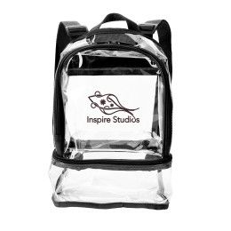 Custom Good Value Clear Recycled TPU Dual Mini Backpack - Black 