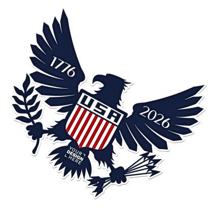 America 250 4" x 4" Vinyl Die Cut Sticker 6 mil