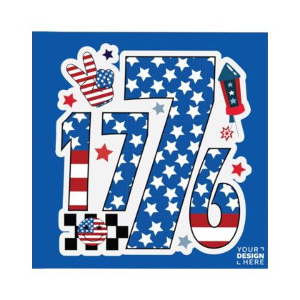 America 250 4" x 4" Kiss Cut Stickers 3.5 mil