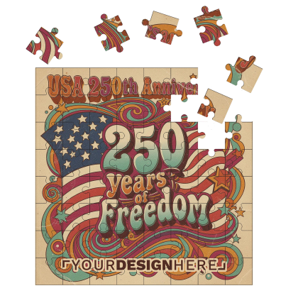 Custom America 250 64 Piece Board Puzzle 8" x 8" Custom America 250 64 Piece Board Puzzle 8" x 8"